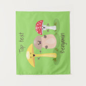Cute kawaii paddenstoel wandkleed (Voorkant)
