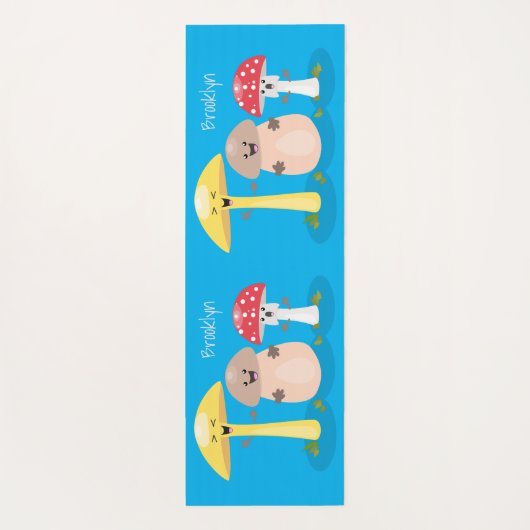 Cute kawaii paddenstoel yogamat (Achterkant)