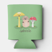 Cute kawaii paddenstoelschimmels cartoon blikjeskoeler (Achterkant)