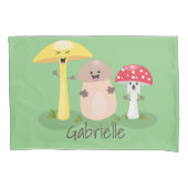 Cute kawaii paddenstoelschimmels cartoon kussensloop (Voorkant)