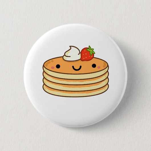 Cute Kawaii Pancakes Ronde Button 5,7 Cm (Voorkant)