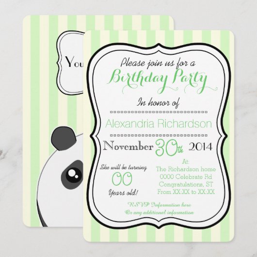 Cute Kawaii panda beer Kaart (Voorkant / Achterkant)