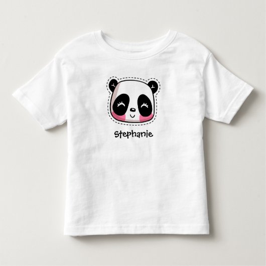 Cute Kawaii Panda Beer met persoonlijke naam Kinder Shirts (Voorkant)
