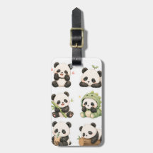 Cute Kawaii Panda Beer Patronen Bagage Label
