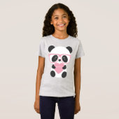 Cute Kawaii Panda Beer Pink Heart T-shirt (Voorkant volledig)