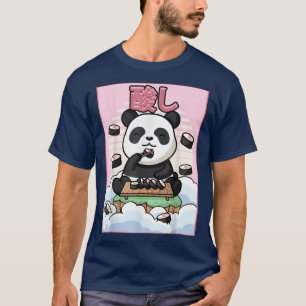 Cute Kawaii Panda Beer Sushi Japanse esthetische T T-shirt