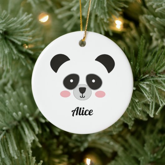 Cute Kawaii Panda Christmas Ornament – Custom Name (Boom)