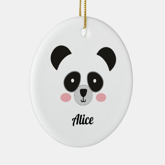 Cute Kawaii Panda Christmas Ornament – Custom Name (Rechts)