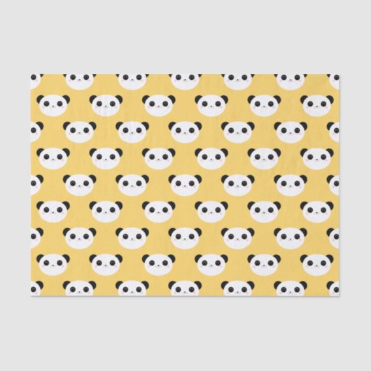 Cute Kawaii Panda Face Pattern-document Tissuepapier (Voorkant)