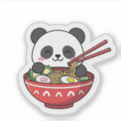 Cute  Kawaii Panda in Ramen Bowl Noodle Sticker (Voorkant)