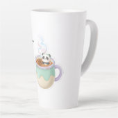 Cute Kawaii Panda in Tea Mug Illustration Latte Mok (Rechterhoek)