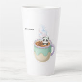 Cute Kawaii Panda in Tea Mug Illustration Latte Mok (Voorkant)