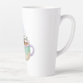 Cute Kawaii Panda in Tea Mug Illustration Latte Mok