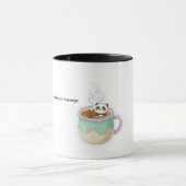 Cute Kawaii Panda in Tea Mug Illustration Mok (Midden)