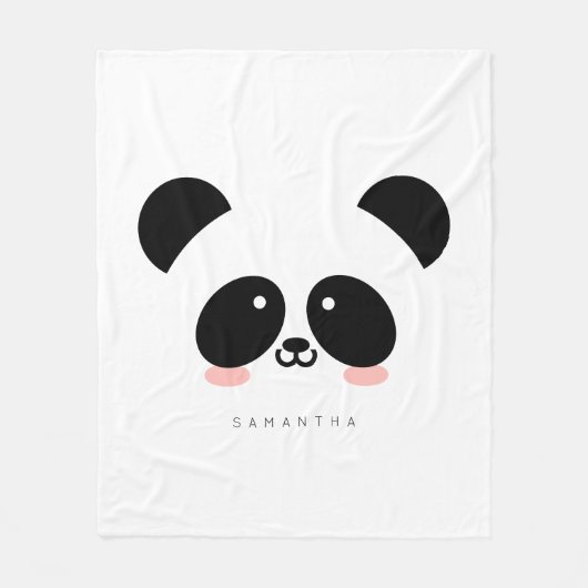 Cute Kawaii Panda | Jouw namen toevoegen Fleece Deken (Voorkant)