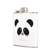 Cute Kawaii Panda | Jouw namen toevoegen Heupfles (Links)