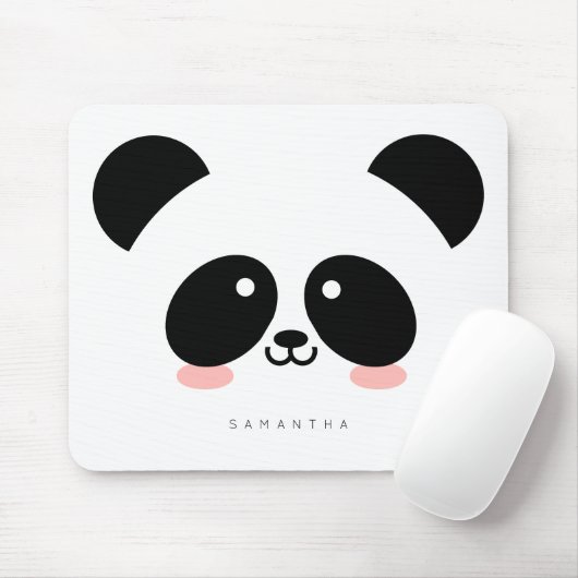 Cute Kawaii Panda | Jouw namen toevoegen Muismat (Met muis)