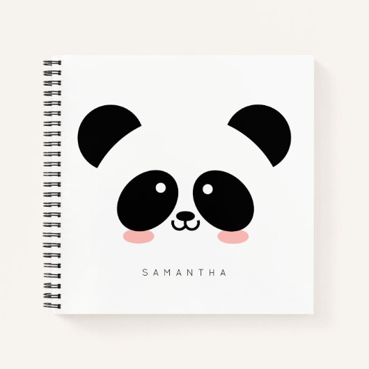 Cute Kawaii Panda | Jouw namen toevoegen Notitieboek (Voorkant)