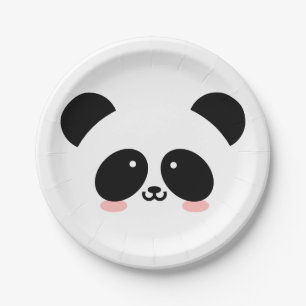 Cute Kawaii Panda   Jouw namen toevoegen Papieren Bordje