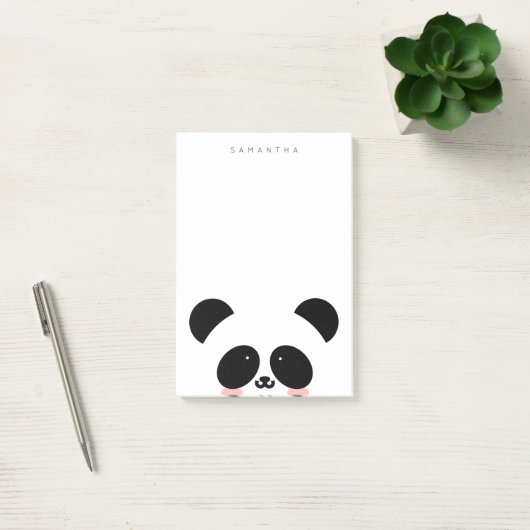 Cute Kawaii Panda | Jouw namen toevoegen Post-it® Notes (Kantoor)