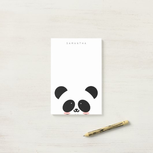 Cute Kawaii Panda | Jouw namen toevoegen Post-it® Notes (Op bureau)
