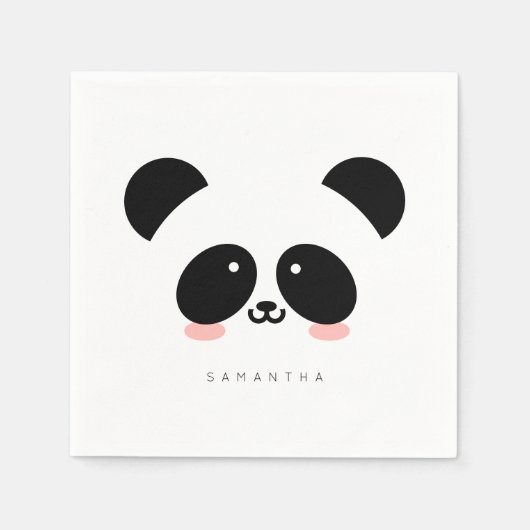 Cute Kawaii Panda | Jouw namen toevoegen Servet (Voorkant)