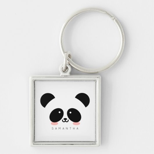 Cute Kawaii Panda | Jouw namen toevoegen Sleutelhanger (Voorkant)