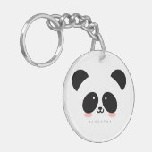 Cute Kawaii Panda | Jouw namen toevoegen Sleutelhanger (Voorkant Links)