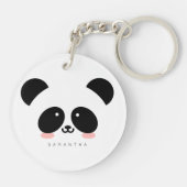 Cute Kawaii Panda | Jouw namen toevoegen Sleutelhanger (Achterkant)