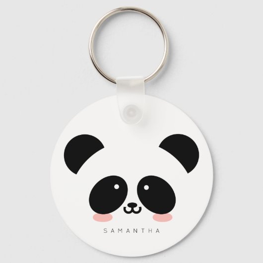 Cute Kawaii Panda | Jouw namen toevoegen Sleutelhanger (Voorkant)