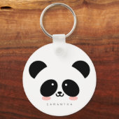 Cute Kawaii Panda | Jouw namen toevoegen Sleutelhanger (Voorkant)