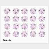 Cute Kawaii Panda Love Music Pattern Ronde Sticker (Vel)