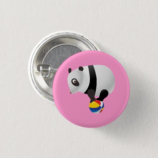 Cute Kawaii Panda on Ball Ronde Button 3,2 Cm (Voorkant /achterkant)