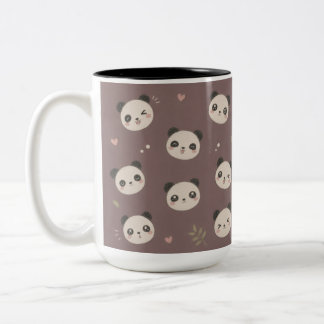 Cute Kawaii Panda Patroon Mok – Handgetekende Kleu