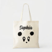 Cute Kawaii Panda Persoonlijke Canvas tas voeg een (Voorkant)