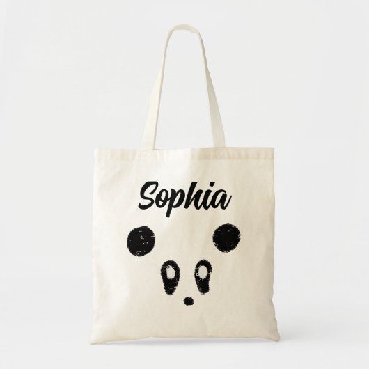 Cute Kawaii Panda Persoonlijke Canvas tas voeg een (Voorkant)