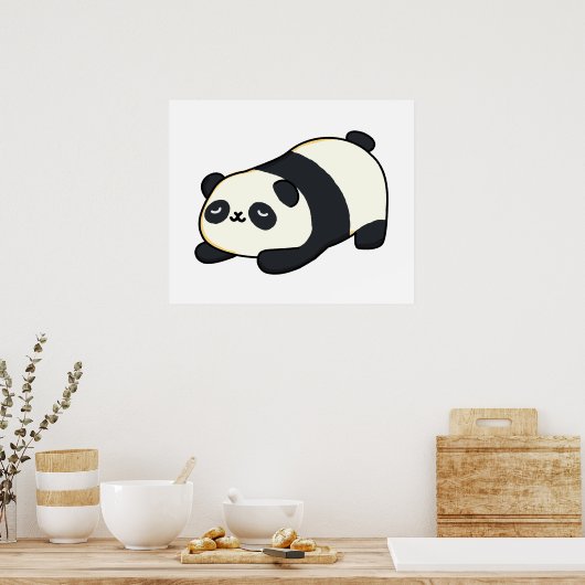Cute Kawaii Panda Poster (Keuken)