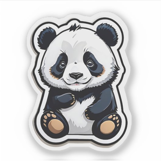 Cute Kawaii Panda Sticker (Voorkant)