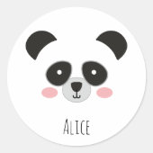 Cute Kawaii Panda Sticker – Custom Name Stickers (Voorkant)