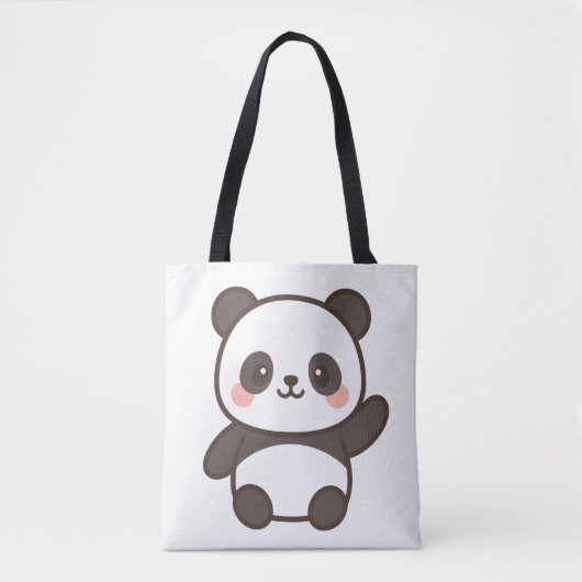 Cute Kawaii Panda Tote Bag 🐼👜 (Voorkant)