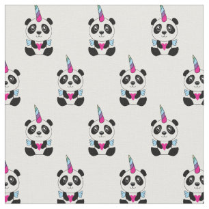 Cute Kawaii Panda Unicorn Pandicorn Pattern Stof