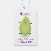 Cute kawaii papaya paw cartoon illustratie cadeaulabel (Voorkant)