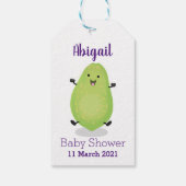 Cute kawaii papaya paw cartoon illustratie cadeaulabel (Achterkant)