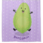 Cute kawaii papaya paw cartoon illustratie douchegordijn (Voorkant)