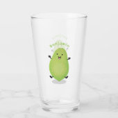 Cute kawaii papaya paw cartoon illustratie glas (Achterkant)