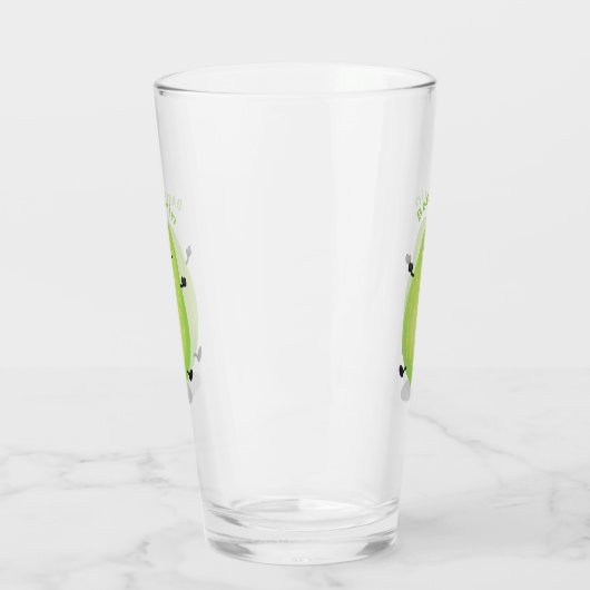 Cute kawaii papaya paw cartoon illustratie glas (Links)