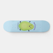 Cute kawaii papaya paw cartoon illustratie persoonlijk skateboard (Horizontaal)