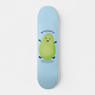 Cute kawaii papaya paw cartoon illustratie persoonlijk skateboard