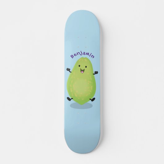 Cute kawaii papaya paw cartoon illustratie persoonlijk skateboard (Voorkant)