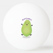 Cute kawaii papaya paw cartoon illustratie pingpongbal (Achterkant)